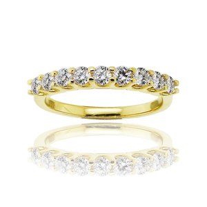 0.75 Ct. tw. Ladies 9 Stone Diamond Wedding Ring 14K Gold